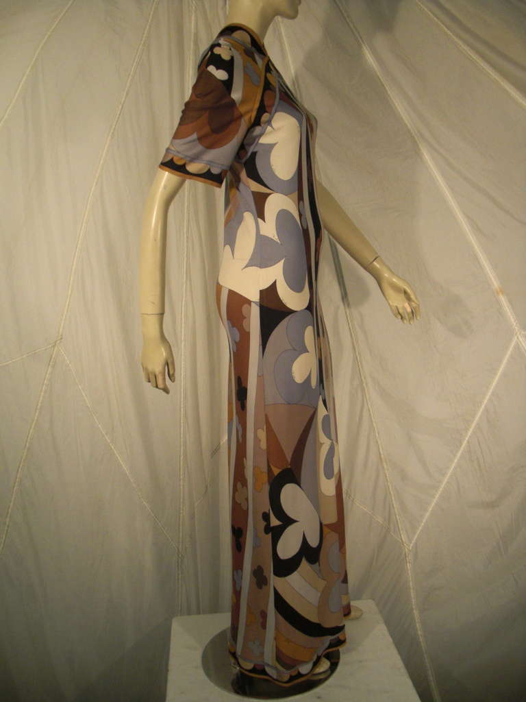 1960s Emilio Pucci Silk Jersey Print Gown 5