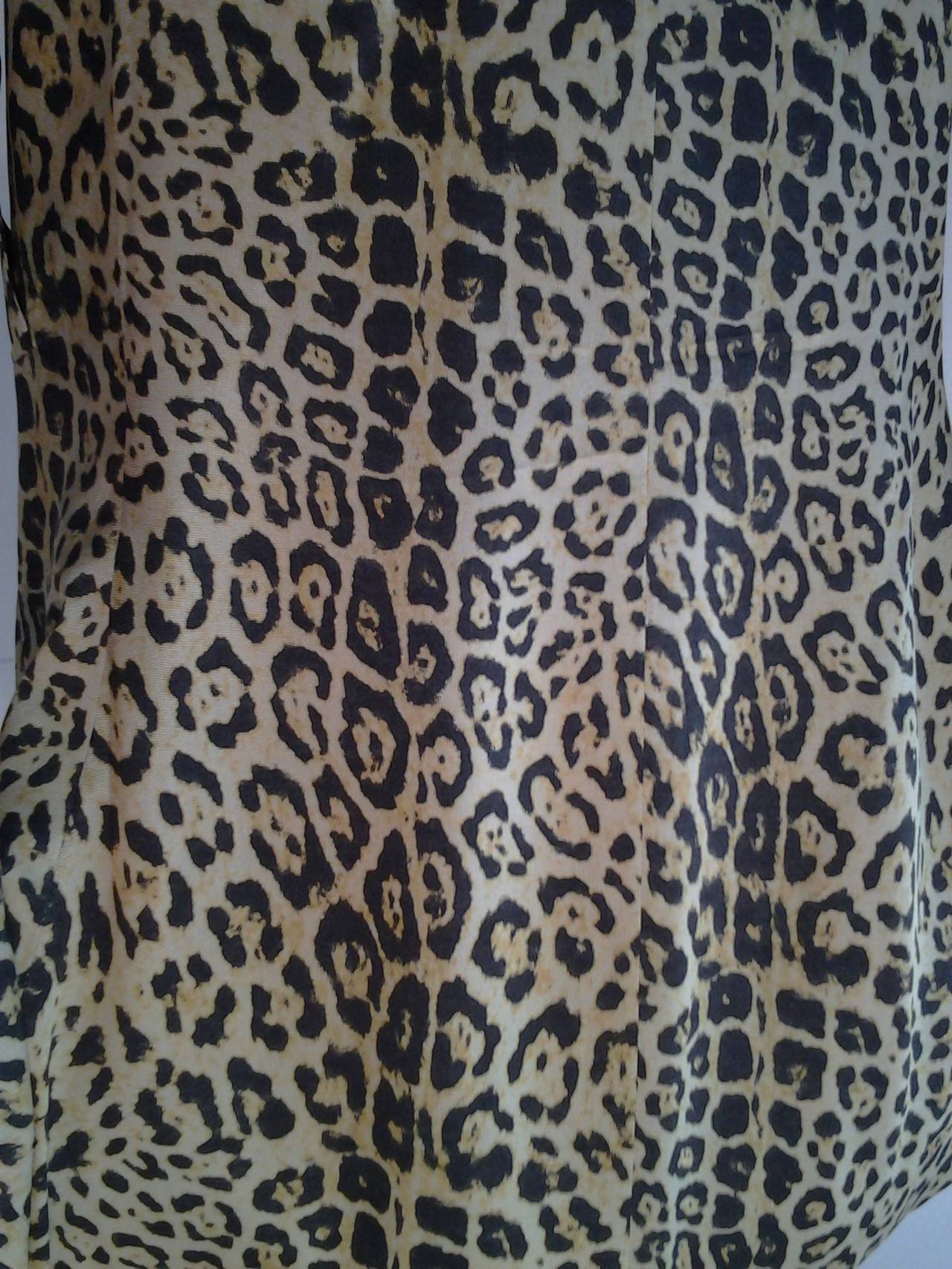 1990s Krizia Leopard Silk Faille Jacket 1