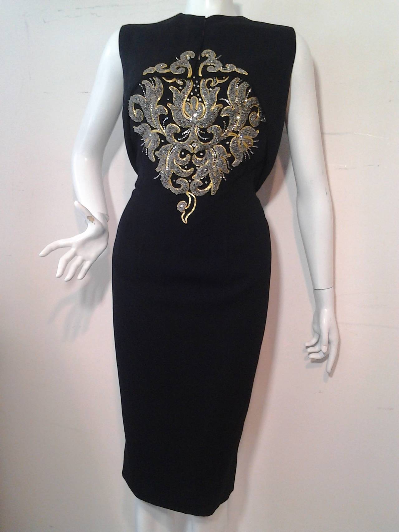 1950s Mr. Blackwell Exquisitely Beaded and Embroidered 2-Piece Cocktail Dress In Excellent Condition In Gresham, OR