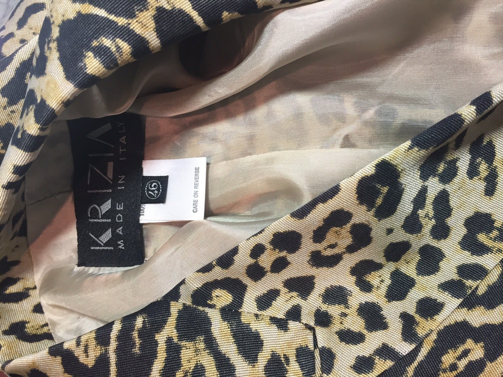 1990s Krizia Leopard Silk Faille Jacket 2