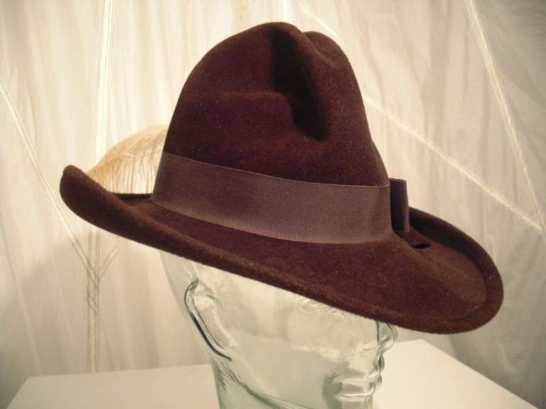 1970s Betmar Wide Brimmed Fedora w/ Ostrich Feather 1