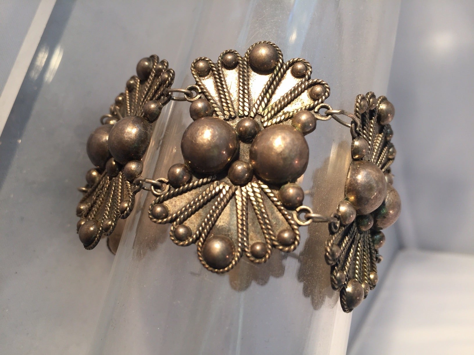1940s Mexican Silver Medallion Bracelet