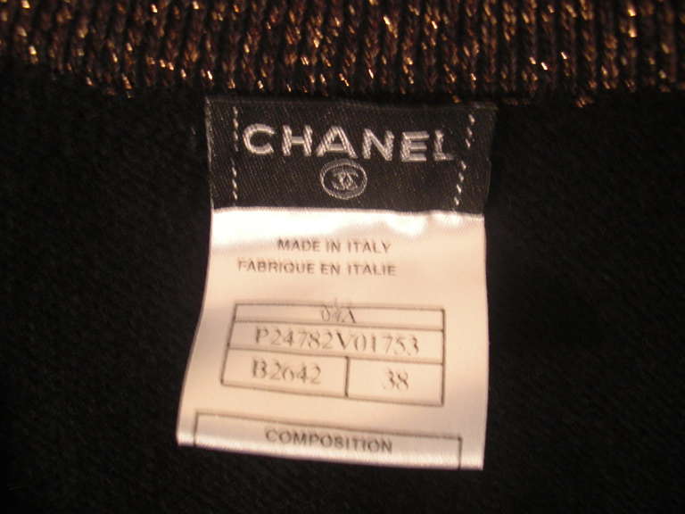 Chanel Black and Copper Lurex Trimmed Cashmere Twin Set 3