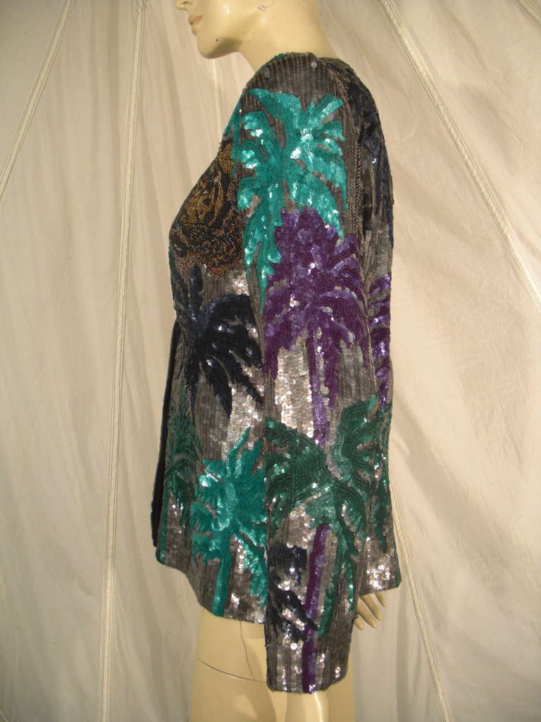 1980s Krizia Heavily Beaded and Sequined 