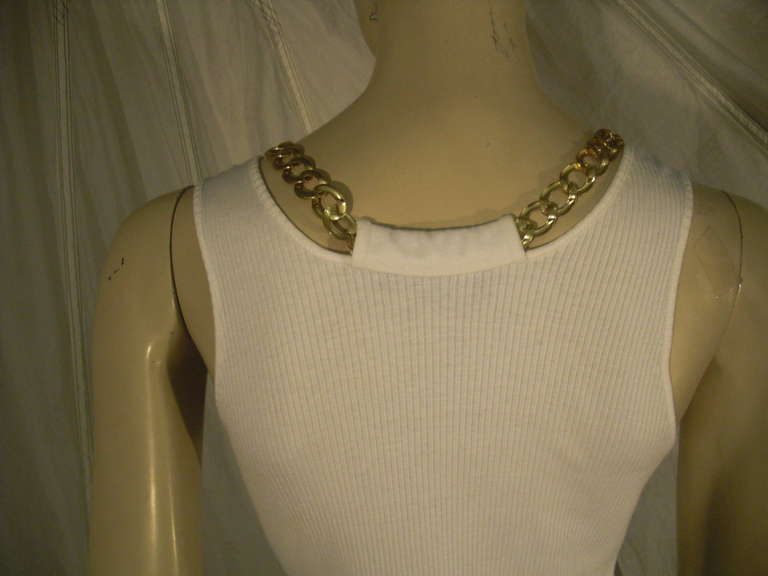 Women's Circa 2002 Alexander McQueen Chain Link Ribbed Tank Top