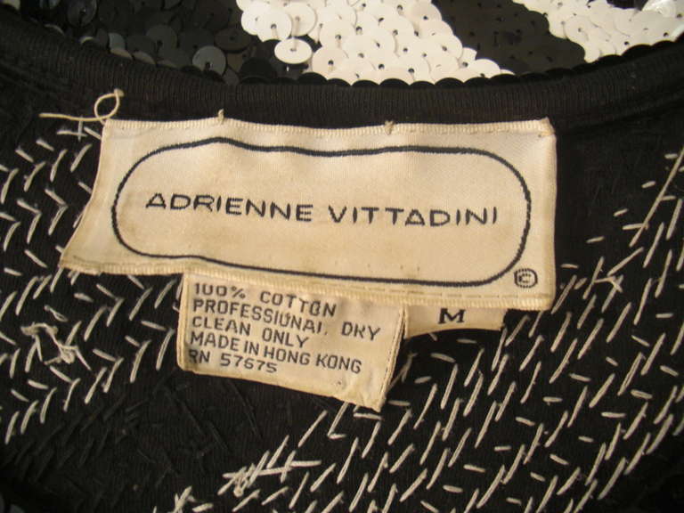 1980s Adrienne Vittadini Zebra Sequined Jersey Shift 3
