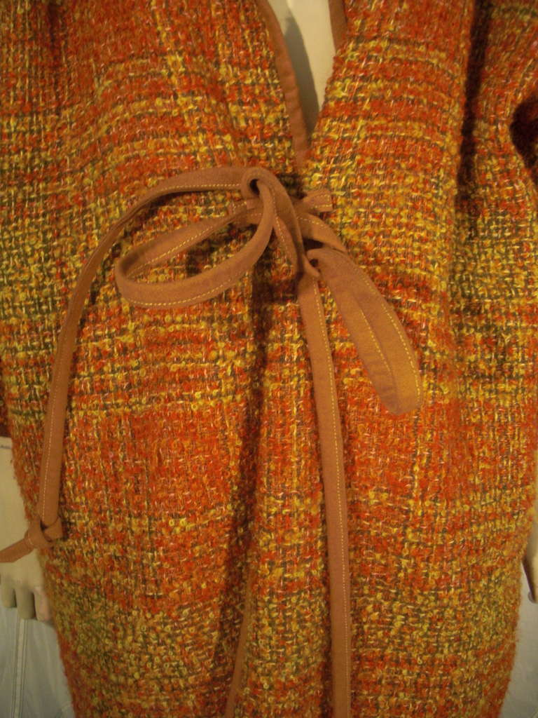 1960s Bonnie Cashin Coat with Suede Tie 1