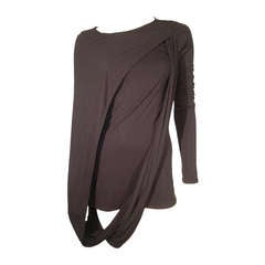 Alexander McQueen for Givenchy Cotton Jersey Swag Drape Top