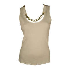 Circa 2002 Alexander McQueen Chain Link Ribbed Tank Top