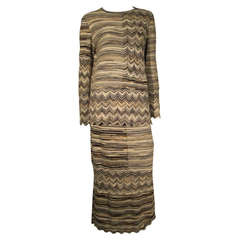 Missoni 2-Piece Maxi Skirt and Tunic in Neutral Tones