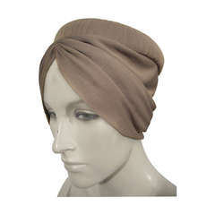 Vintage 1950s Dove Grey Silk Jersey Turban Style Hat - New Old Stock