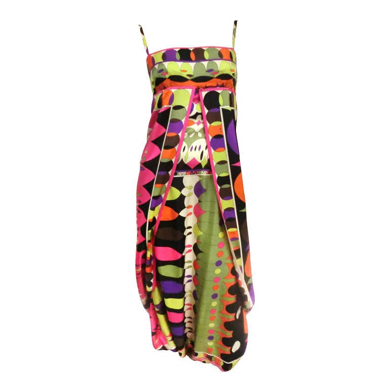 1960's Emilio Pucci Silk Print Wrap Jumpsuit