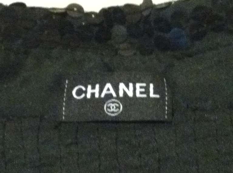 1990s Chanel Black Sequined Blouse 2
