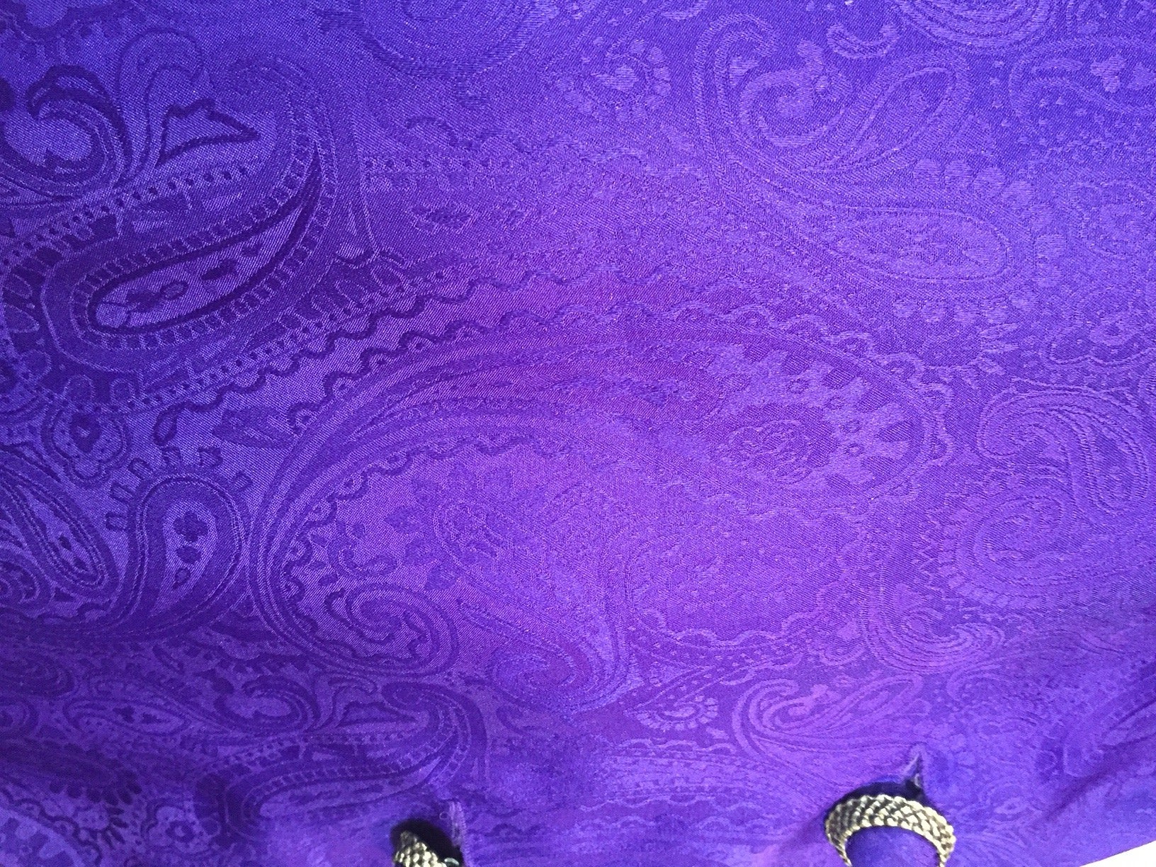 1980s Ungaro Royal Purple Silk Jacquard Cocktail Dress w/ Lush Ruffles 3