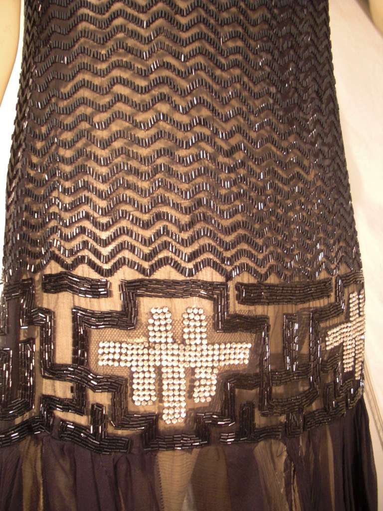 20's Deco Handkerchief Hem Beaded 