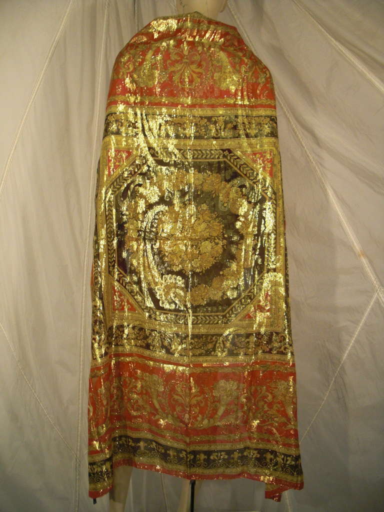 Large Silk Lame Baroque Style Scarf