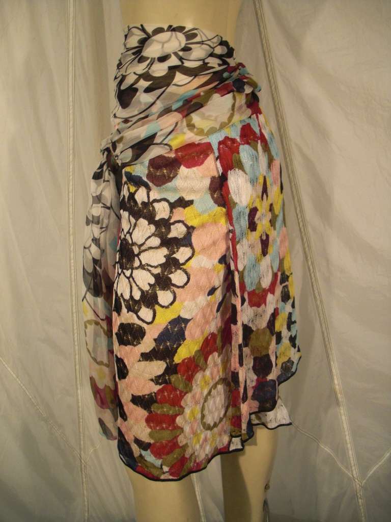 Missoni Jersey Knit Print Skirt with Silk Chiffon Tie 2