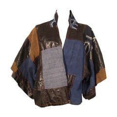 Vintage Japanese Patchwork "Kimono" Jacket in Oilcloth and Cotton