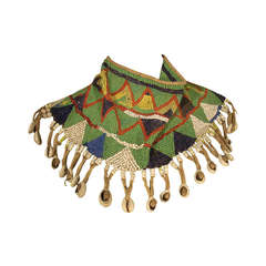 African Cowrie Shell and Glass Bead Bib