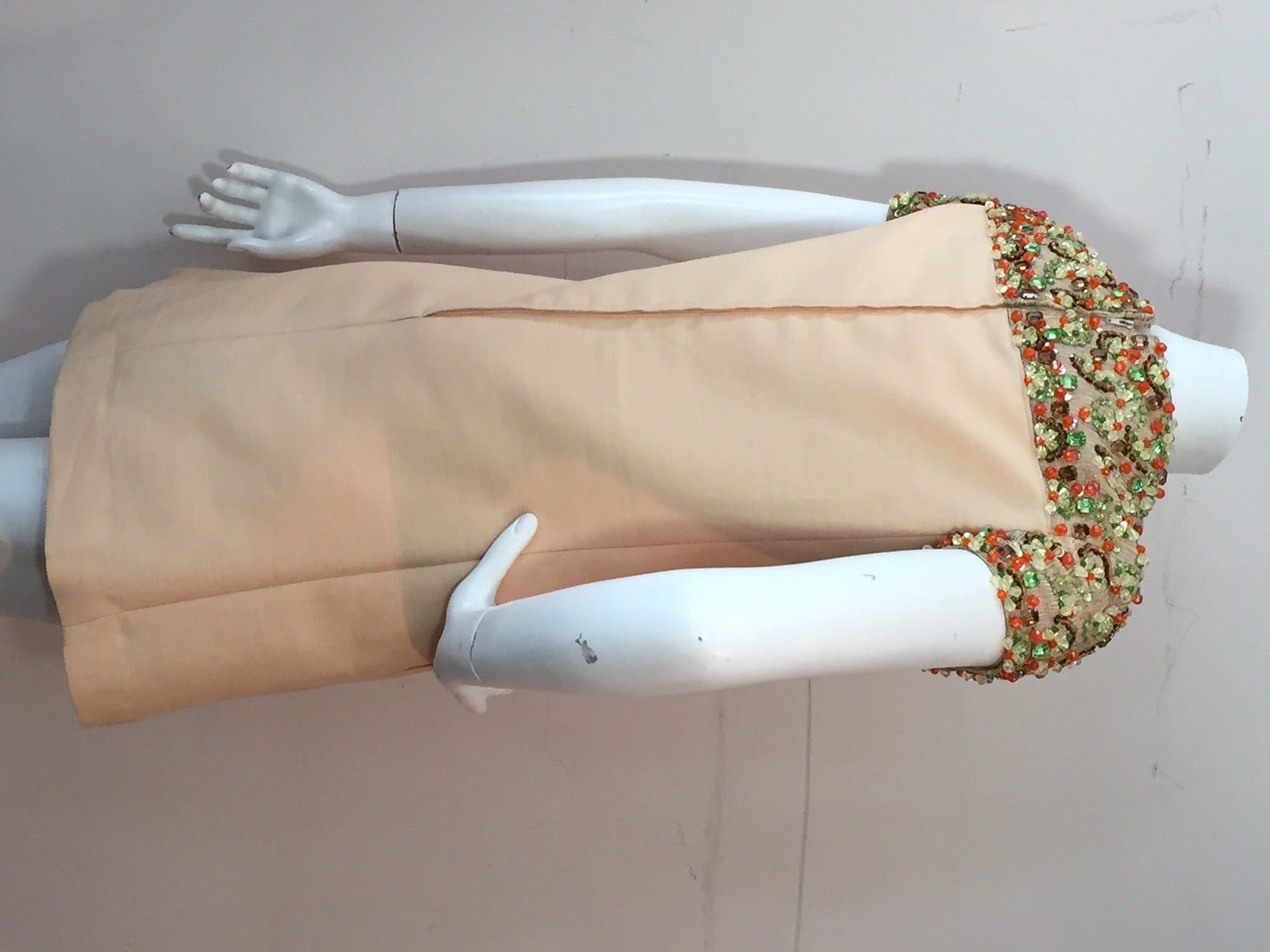 Women's 1960s Kiki Hart Silk and Linen Bejeweled Mini