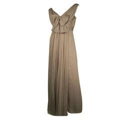 Sarmi 60s Dove Gray Silk Chiffon Goddess Gown 8