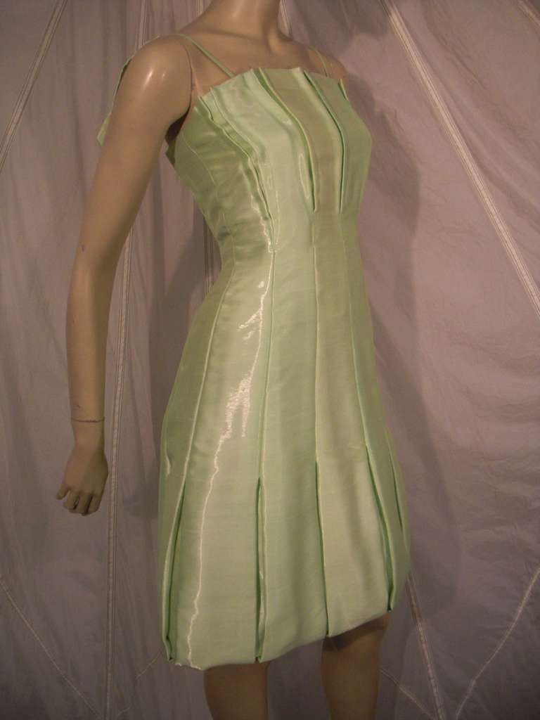 Thierry Mugler Peridot Pleated Bubble Dress 2