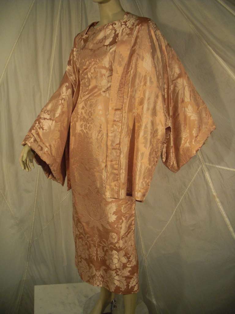 George Halley 50's Japanese Silk Jacquard Dress Ensemble 3