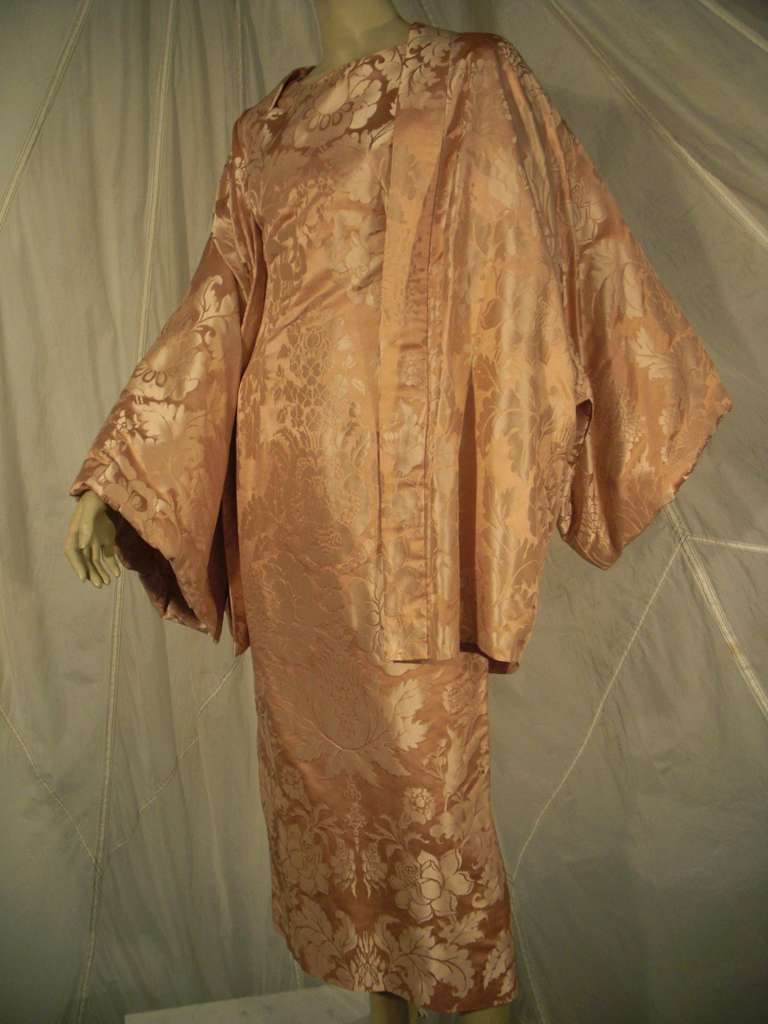 George Halley 50's Japanese Silk Jacquard Dress Ensemble 4