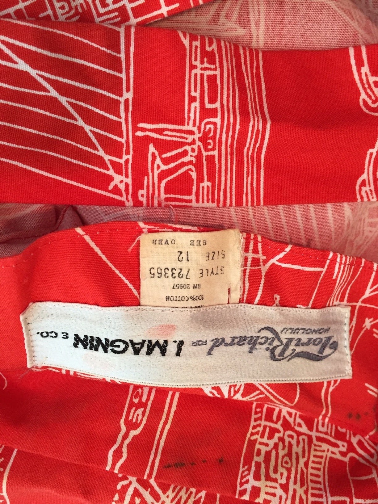 Tori Richard Hawaiianisches Maxikleid aus Baumwolle mit nautischem Druck aus den 1960er Jahren im Angebot 3