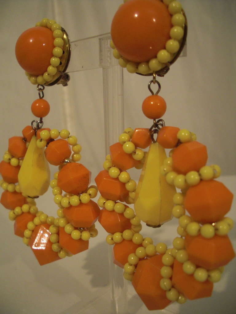orange acrylic earrings