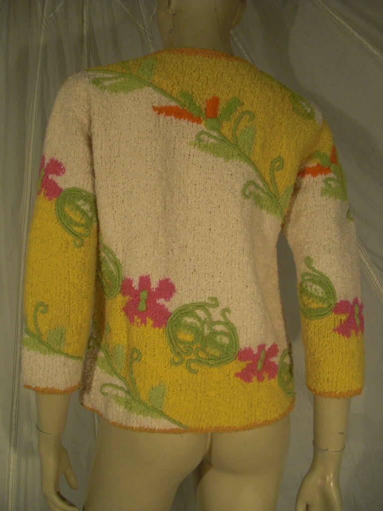 1960s Boucle Hand-Knit Summer Cardigan 1