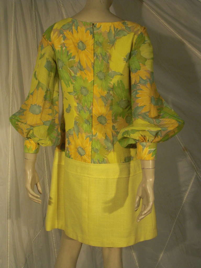 Women's 1960s Lilli Diamond Floral Cocktail Dress w/ Dropped Waist