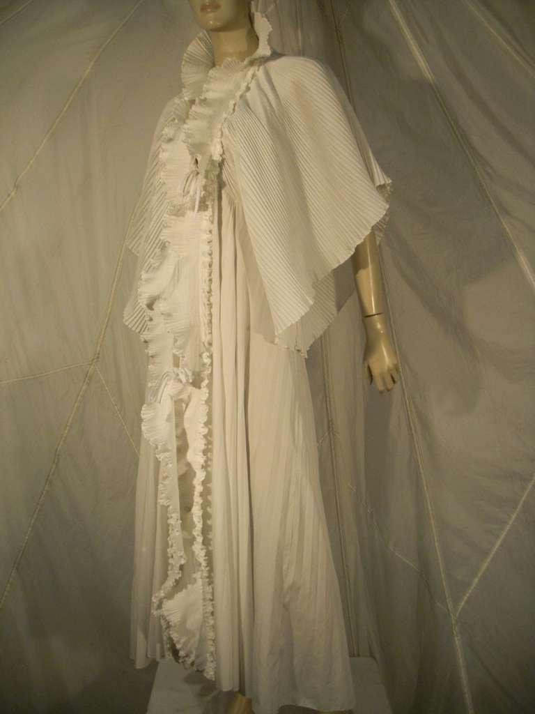 1970s Zandra Rhodes Pleated and Ruffled "Butterfly" Dressing Gown