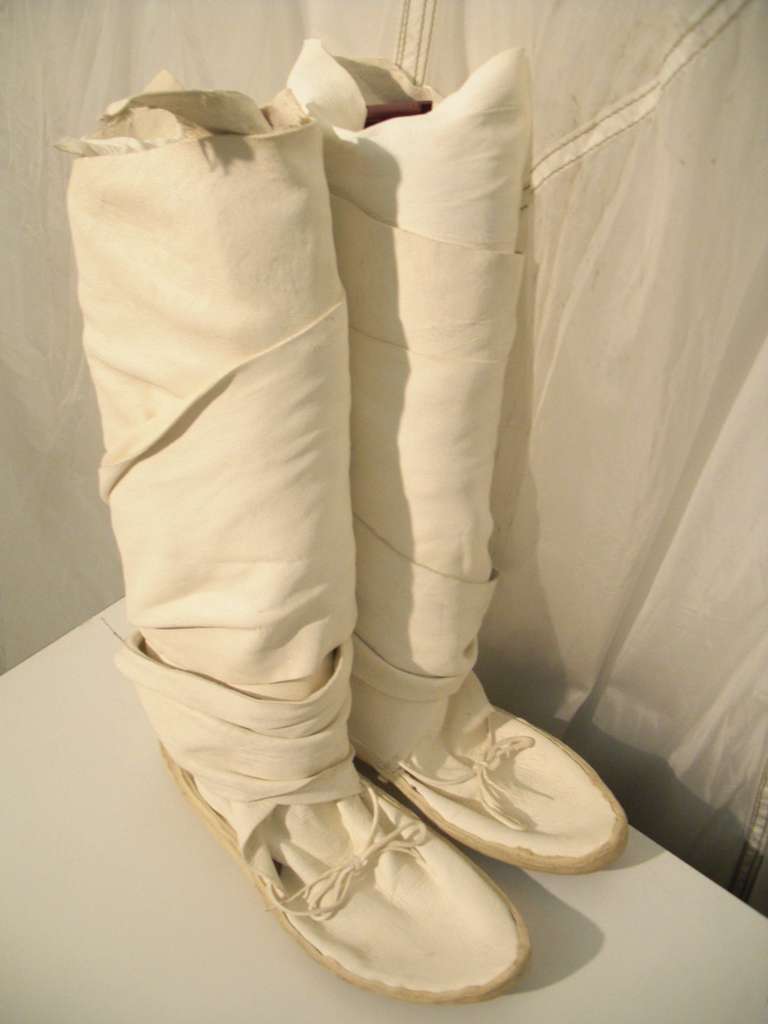 white moccasins boots