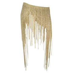 Runway Sample Crystal Beaded Fringe Ultra-Mini Skirt