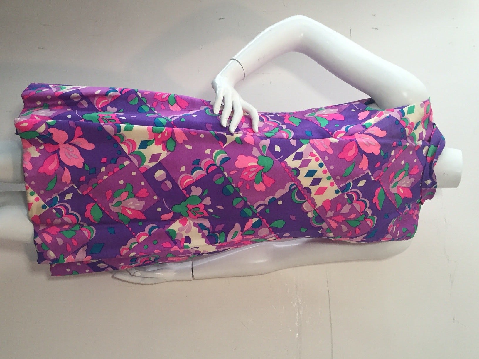 Women's 1960s Kiki Hart 2-Piece Silk Mod Print Mini Dress and Coat Ensemble