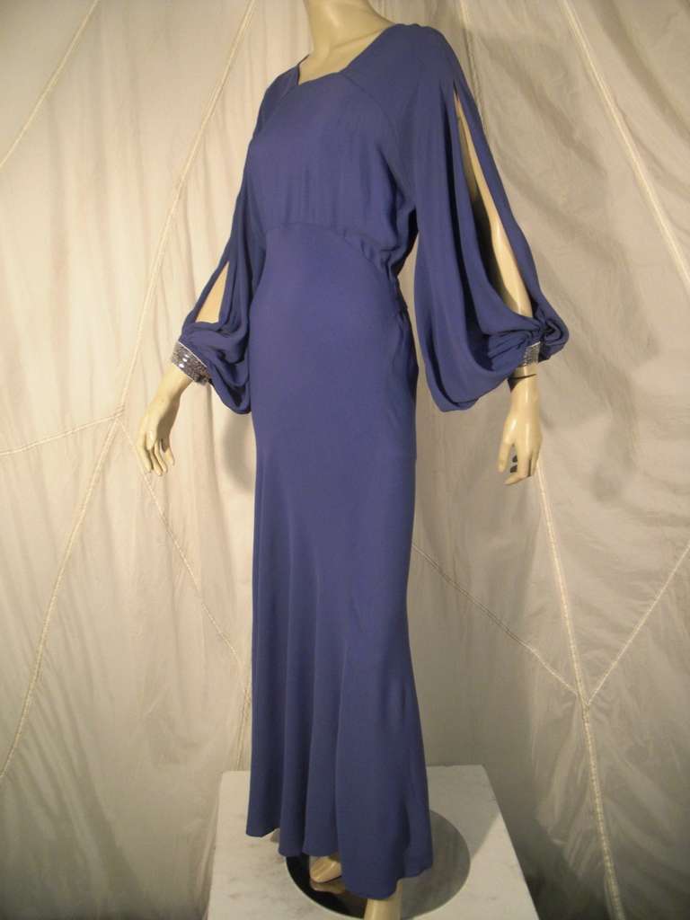 balloon sleeve evening gown