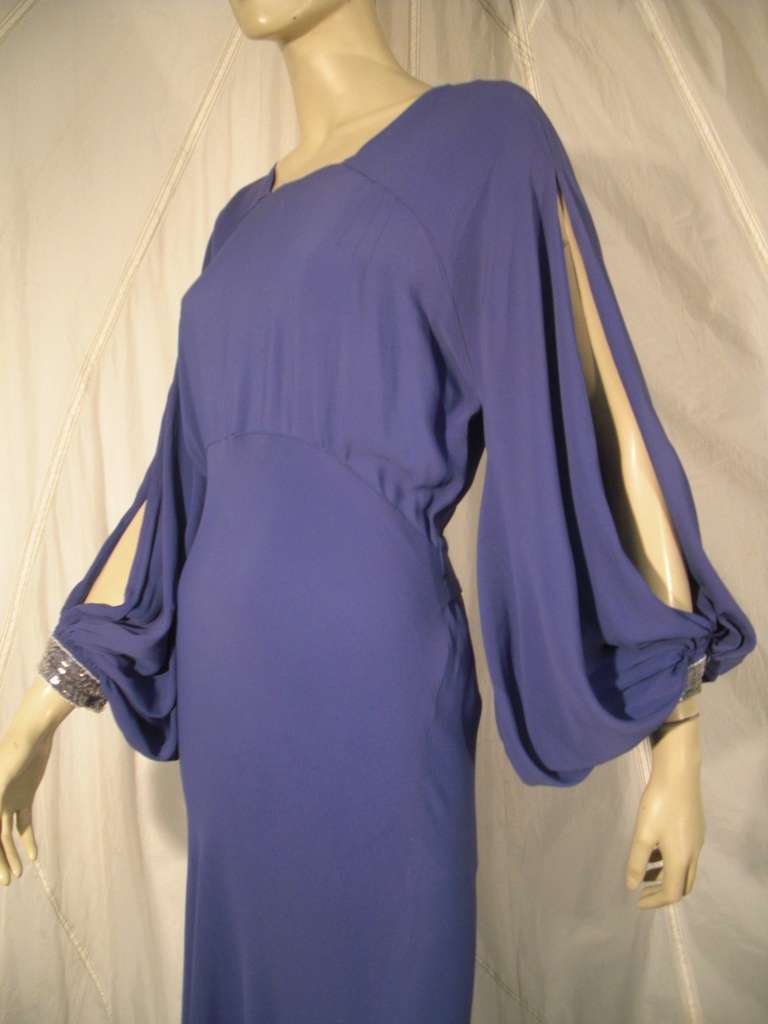 balloon sleeve evening gown