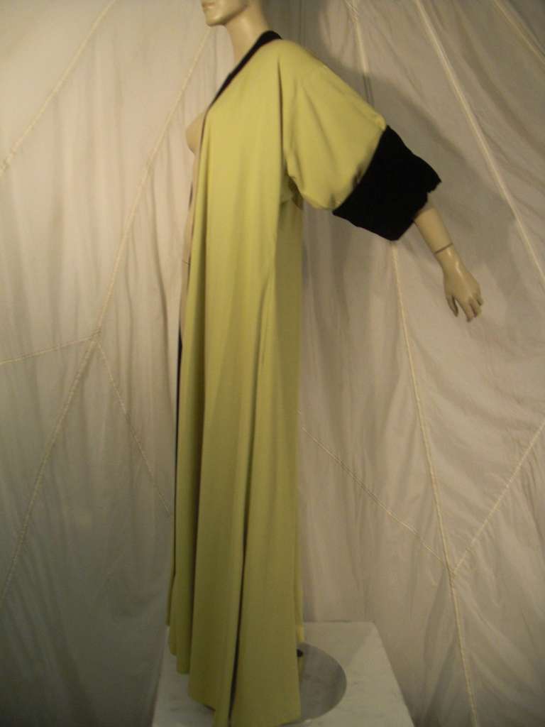 Women's 1950s Saks Fifth Avenue Celery MicroVelvet Evening Coat - Made For Yma Sumac