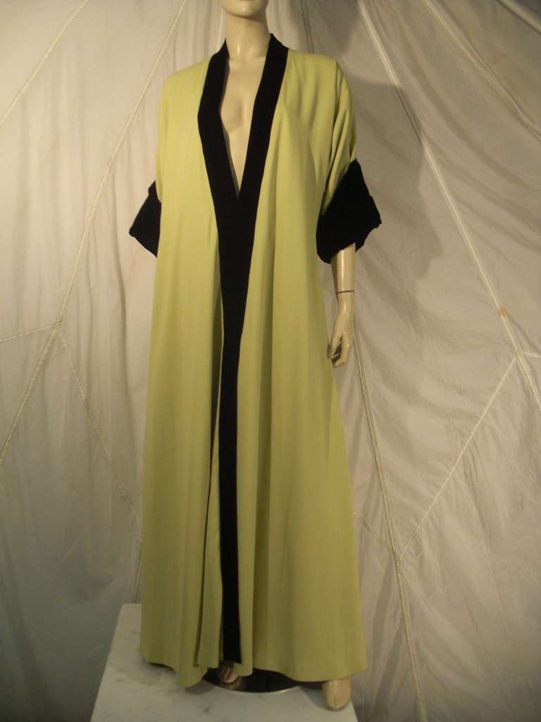 1950s Saks Fifth Avenue Celery MicroVelvet Evening Coat - Made For Yma Sumac 2