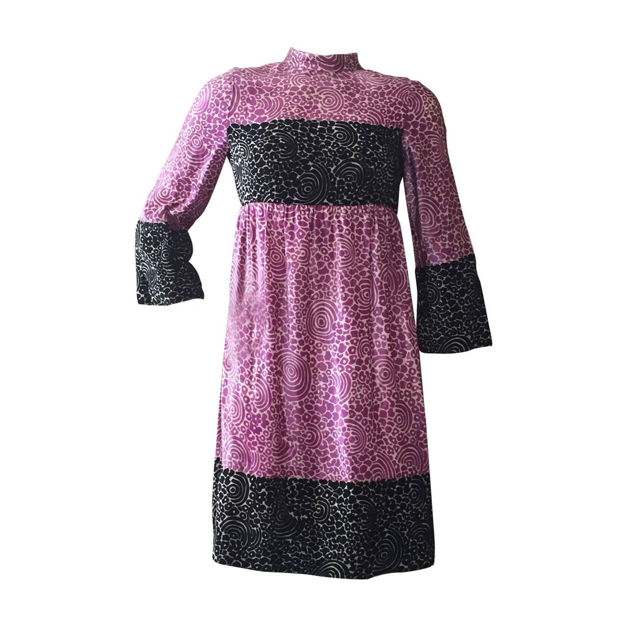 1960s Geoffrey Beene Empire Panne Velvet Mini Dress l