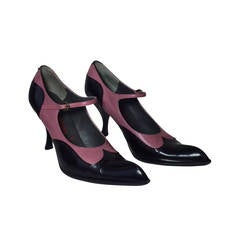 Escarpins Mary Jane Spectator roses et noirs de Miu Miu