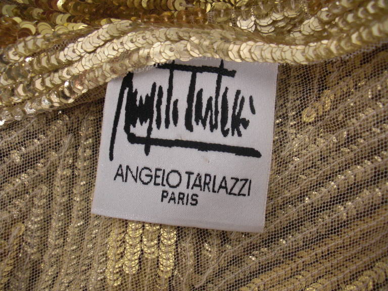 Angelo Tarlazzi Dazzling Gold Sequin Jacket in Chevron Pattern 4