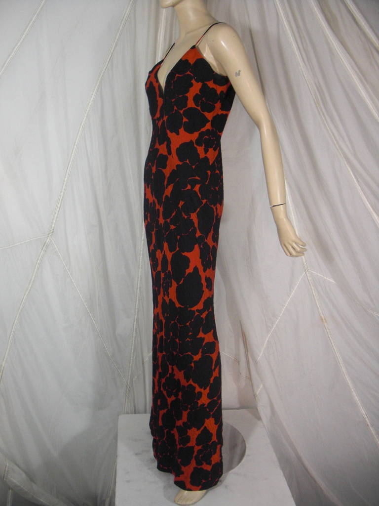 1970s Galanos Silk Floral Slip Gown In Excellent Condition In Gresham, OR