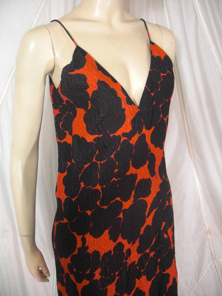 Women's 1970s Galanos Silk Floral Slip Gown