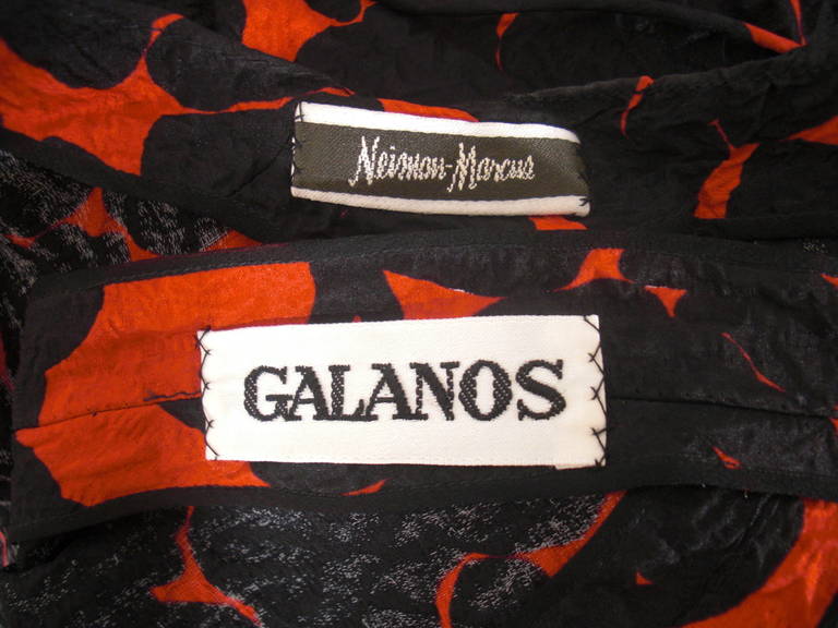 1970s Galanos Silk Floral Slip Gown 1