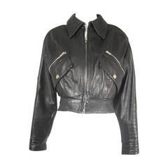 1980s Claude Montana Black Fitted "Biker" Jacket