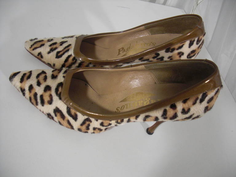 Women's 1960s Stenciled Leopard Calf Stilettos
