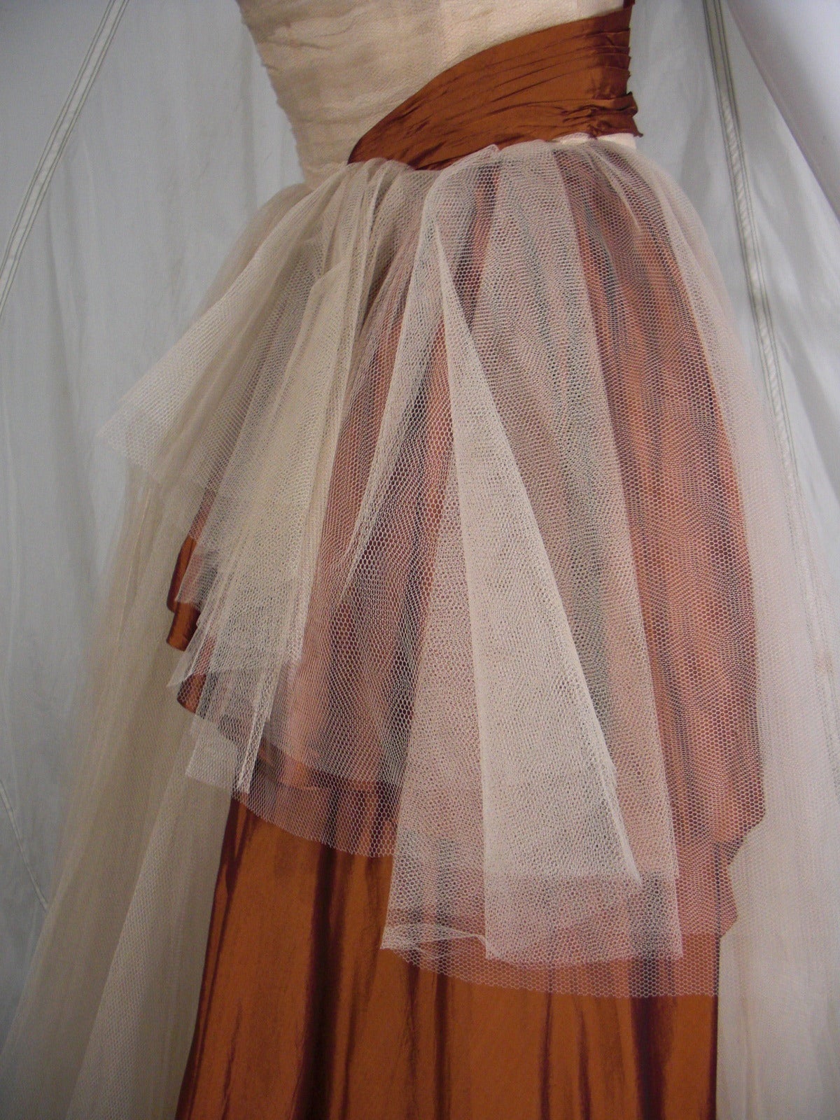 1950s Will Steinman Tulle and Silk Ball Gown 3