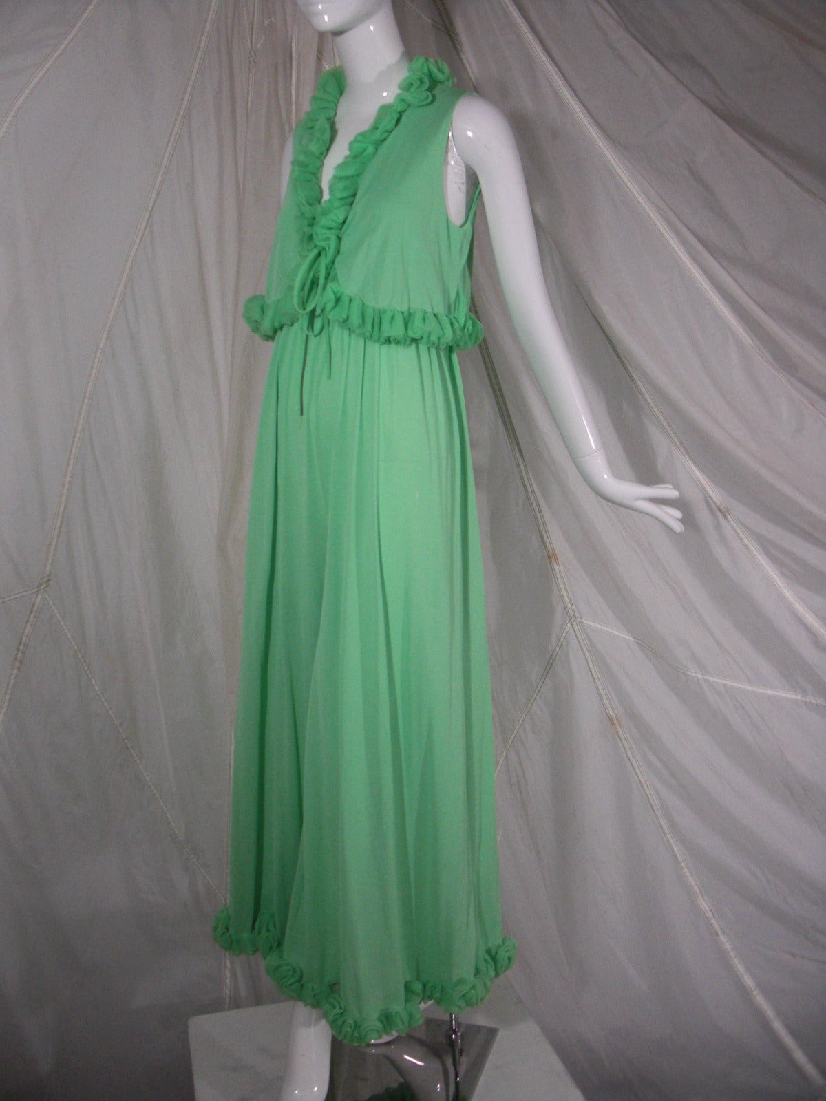 1960s Lime Green Sleeveless Jumpsuit 2